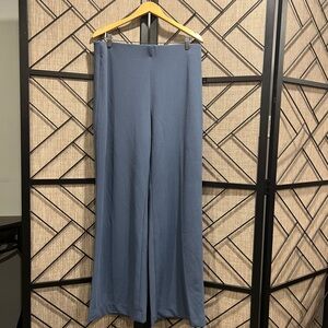 WHBM Slip-On Charcoal Slate Wide Leg Stretchy Trousers - size 14